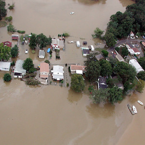 Homes in Bowleys Quarters became surrounded by water after a storm surge caused by Hurricane Isabel occurred. (Photo courtesy of Crystal Payton).